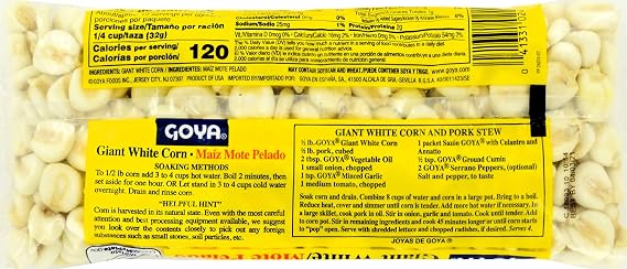 Goya Foods Giant White Corn, Dry, 14 Ounce (Pack of 24)