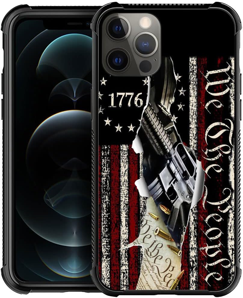 DJSOK Compatible with iPhone 14 Case,Design Pattern Back Bumper Anti Scratch Reinforced Corners Soft TPU Caver,Cases for Men Women-Classic American Flag 1776 We The People