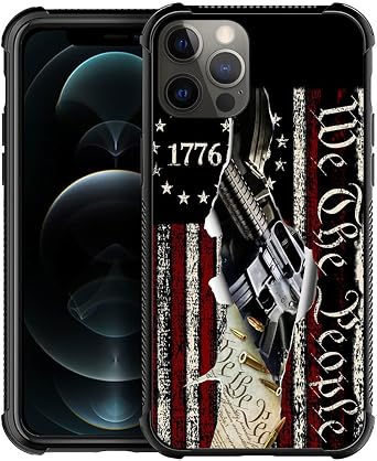 DJSOK Compatible with iPhone 13 Case,Design Pattern Back Bumper Anti Scratch Reinforced Corners Soft TPU Caver,Cases for Men Women-Classic American Flag 1776 We The People