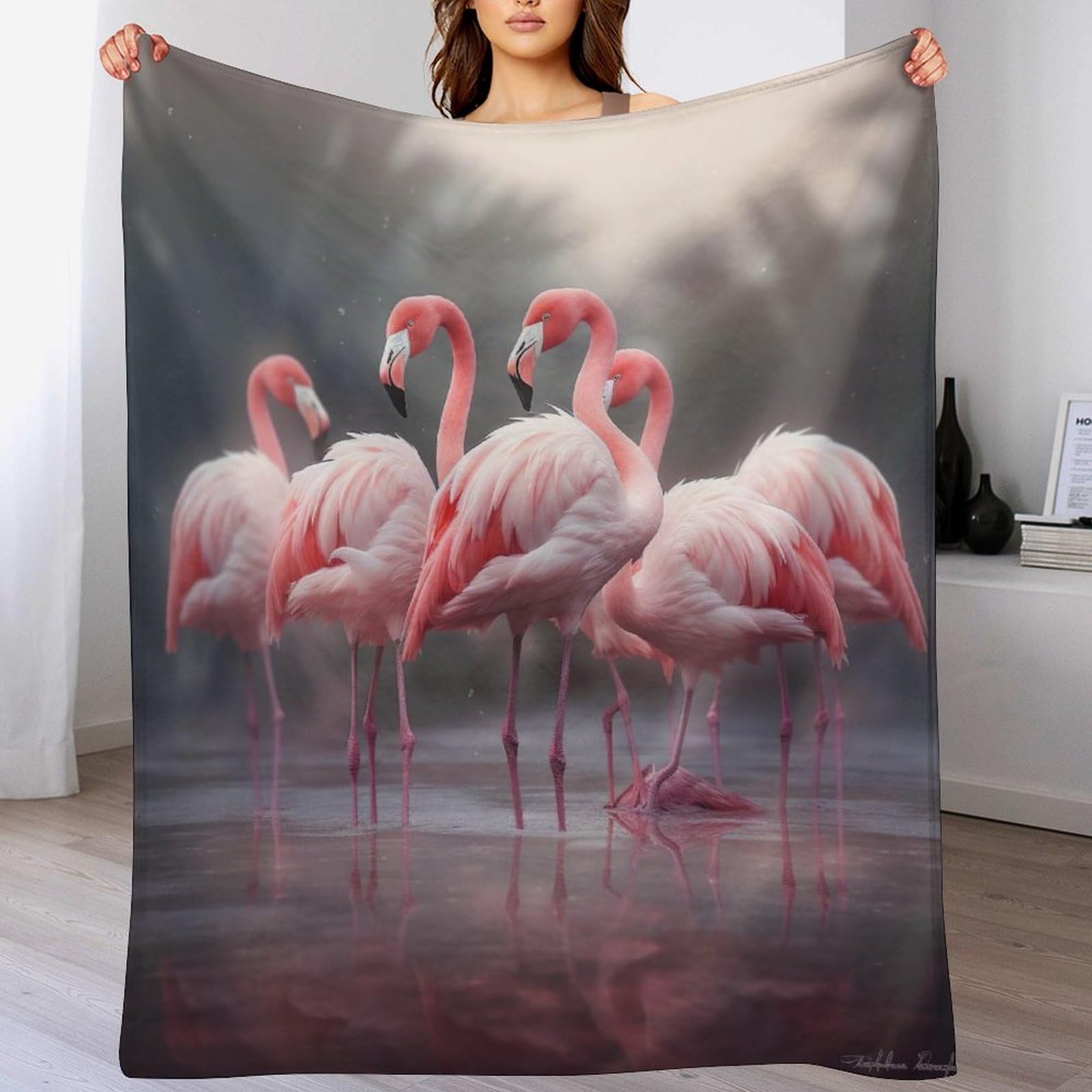 Couverture polaire flamant rose flanelle 100x130 housse canapé draps de lit
