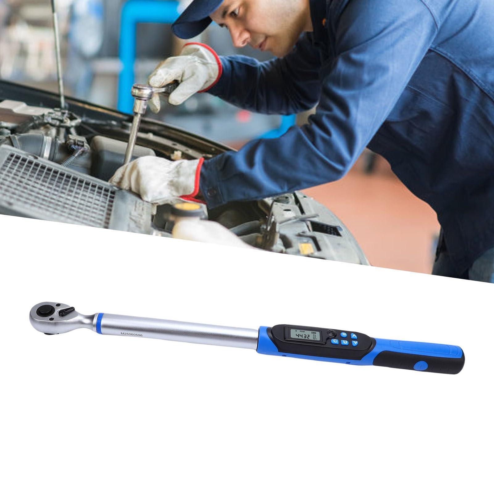 Cyfrowy klucz skrętny Napęd 1/2 10 do 200 Nm, elektroniczny klucz skrętny Dokładność ±2% Wyświetlacz LCD z brzęczykiem Przemysłowy klucz nastawny o dużej wytrzymałości ze schowkiem