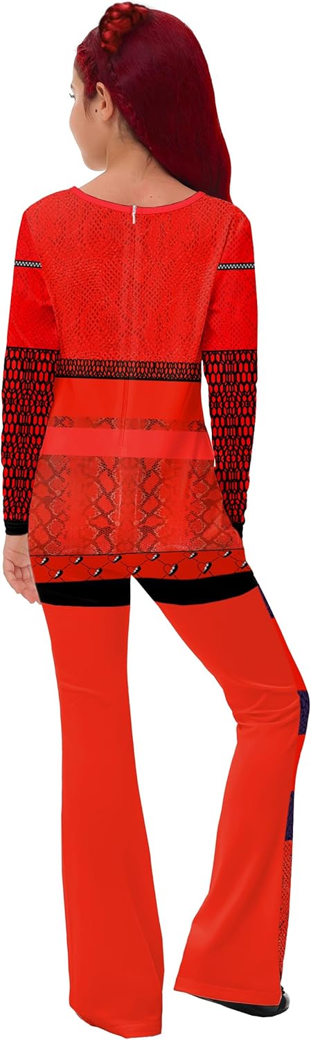 Remimi Girls Halloween Long Sleeve One Piece Jumpsuit Rise Red Princess Outfits 5-12 Years - Image 7