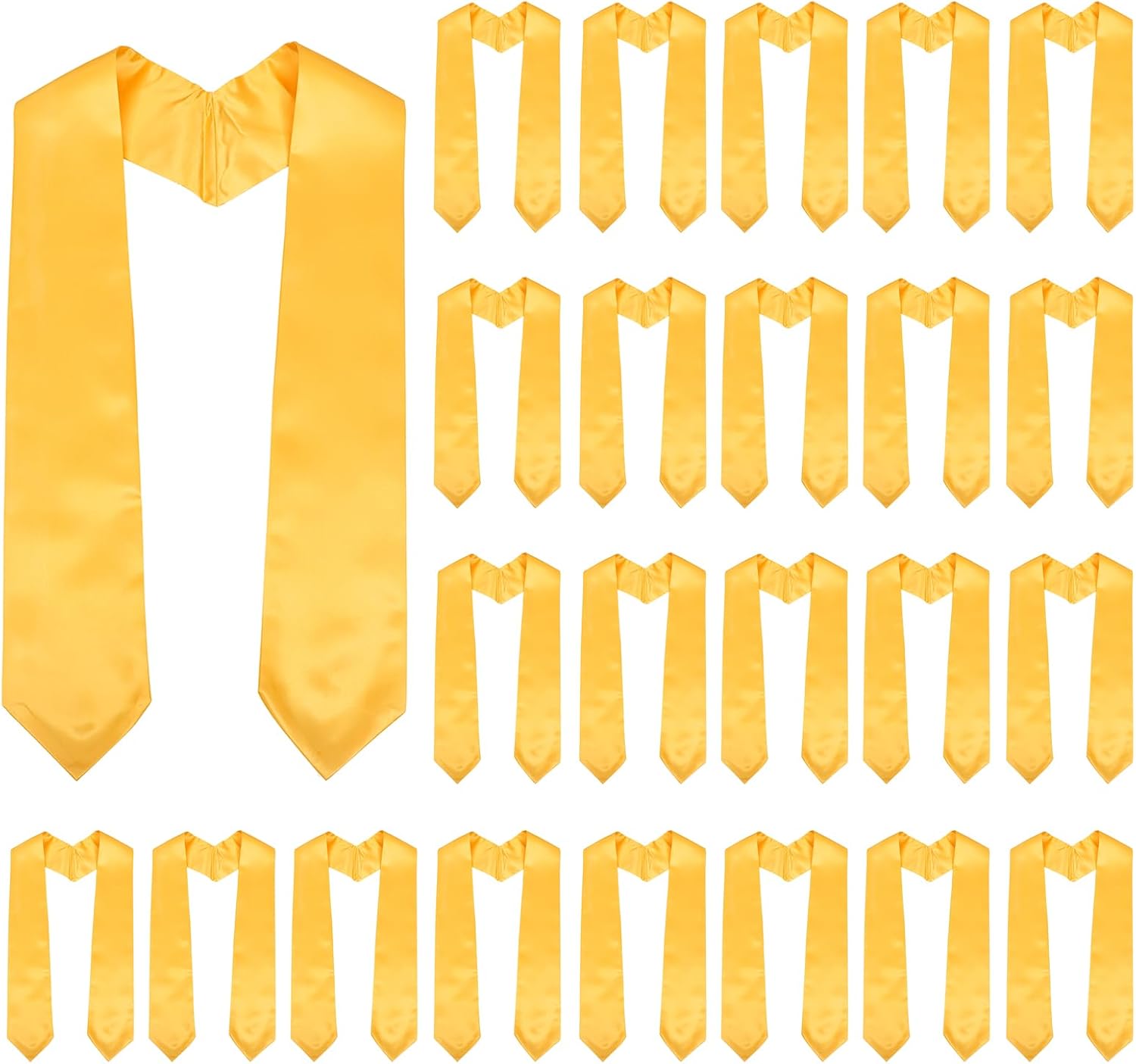 24 Pieces Plain Graduation Honor Stoles Bulk Academic Sashes for Unisex Adult Students 60/72 Inch