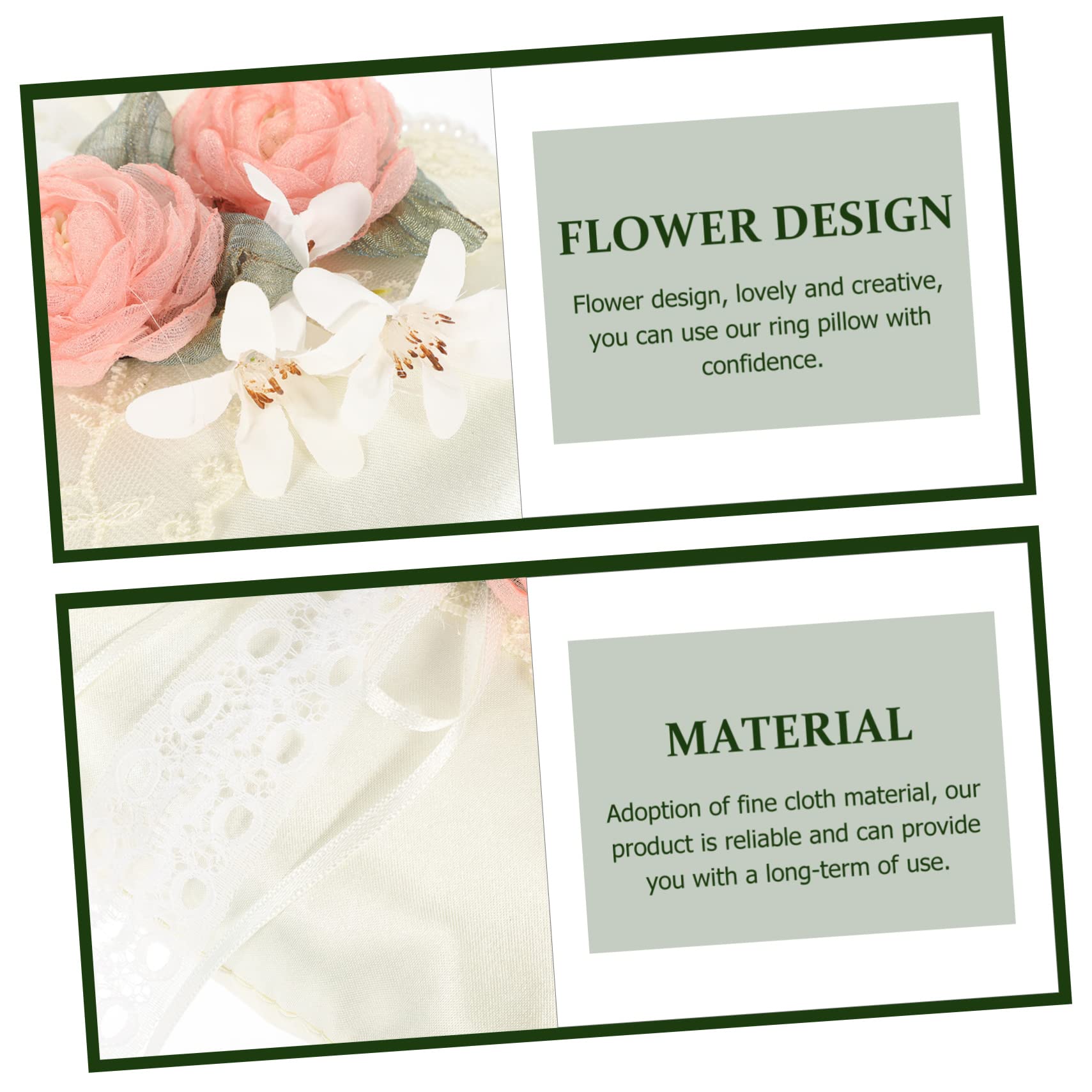 Gadpiparty 5pezzi Cuscino Portafedi Bianco Fiori Artificiali Accessorio Per Matrimonio Portariso Per Cerimonie Nuziali e Decorazioni Speciali