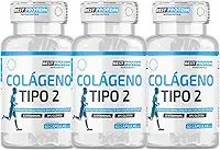 Kit 3x Colágeno Tipo 2 Joelho Articulação Manutenção da Função Articular Pote 60 Cáps Não Desnaturado Proteina 40 mg Rende 180 Doses + Vitamina B1 B2 B6 B12 C E D3 Matéria Prima Importada 100% Natural