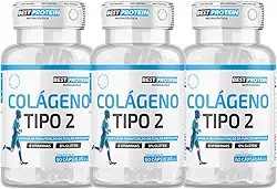 Kit 3x Colágeno Tipo 2 Joelho Articulação Manutenção da Função Articular Pote 60 Cáps Não Desnaturado Proteina 40 mg Rende 180 Doses + Vitamina B1 B2 B6 B12 C E D3 Matéria Prima Importada 100% Natural
