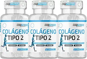 Kit 3x Colágeno Tipo 2 Joelho Articulação Manutenção da Função Articular Pote 60 Cáps Não Desnaturado Proteina 40 mg Rende 180 Doses + Vitamina B1 B2 B6 B12 C E D3 Matéria Prima Importada 100% Natural
