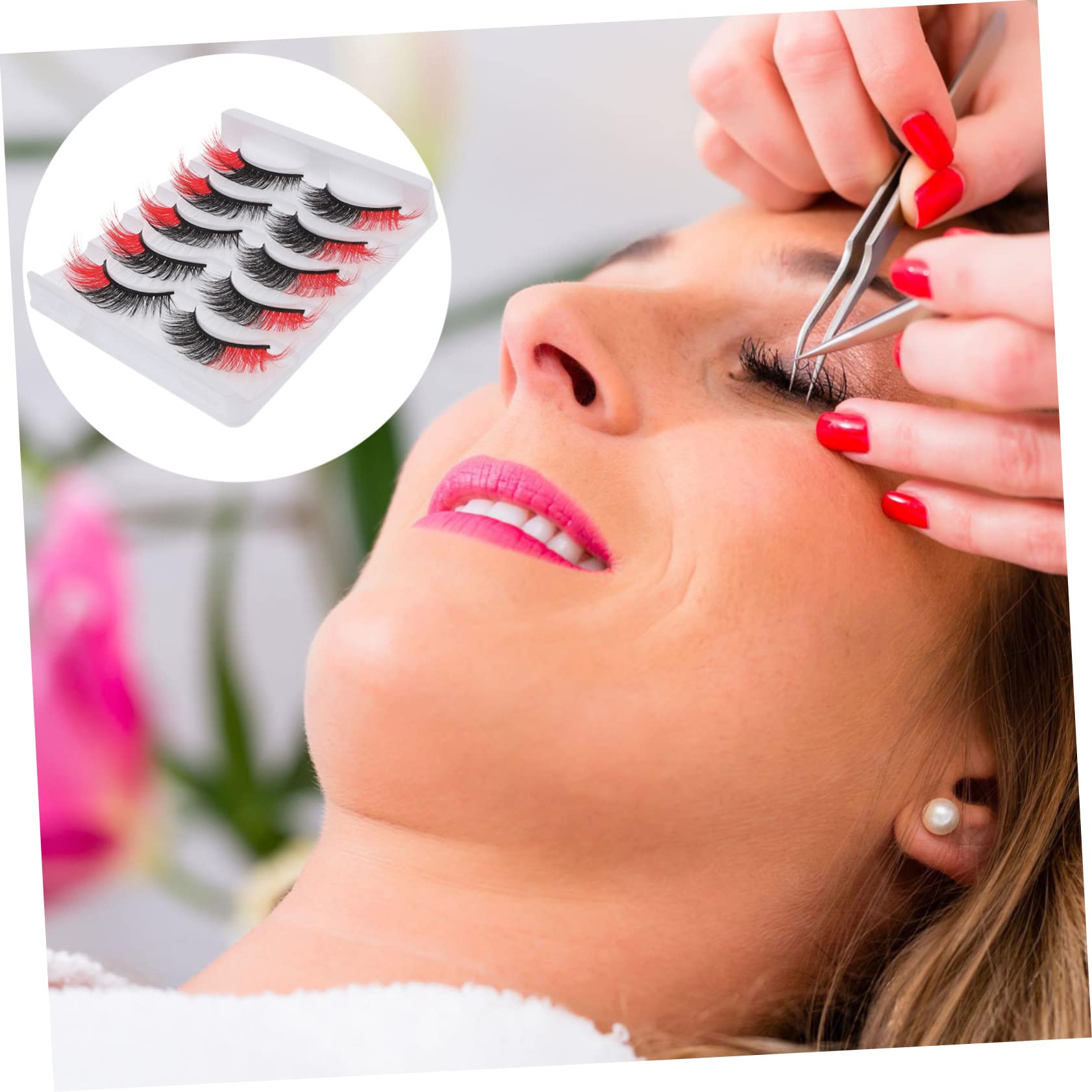Housoutil 25pares Pestañas Postizas De Color Para Mujeres De Extensiones De Pestañas Reutilizables Para Maquillaje De Fiesta y