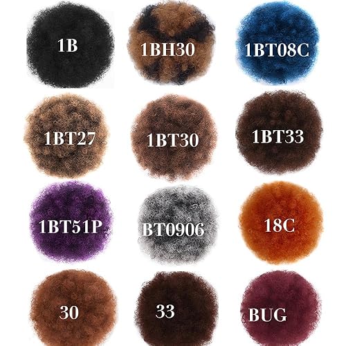 Miniatura 5 de nevermindyrhead Extensión de cabello de cola de caballo con cordón para mujeres negras, cola de caballo afro corta sintética para cabello natural,