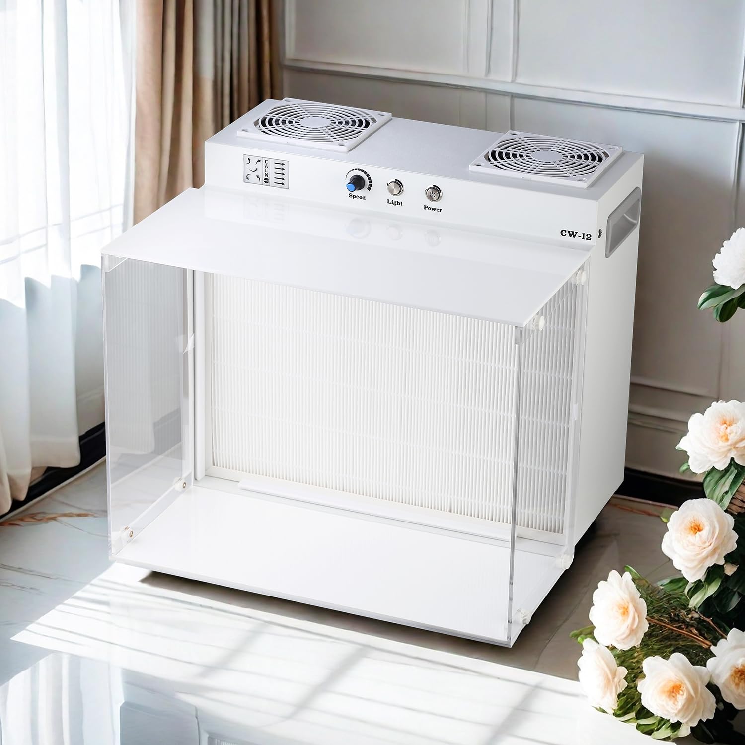 Laminar Flow Hood H12 HEPA Filtration FFU Fan Filter Unit for Cleanliness Laboratory/Clean Rooms/Mushroom Room Dual Fan Air Filtration System