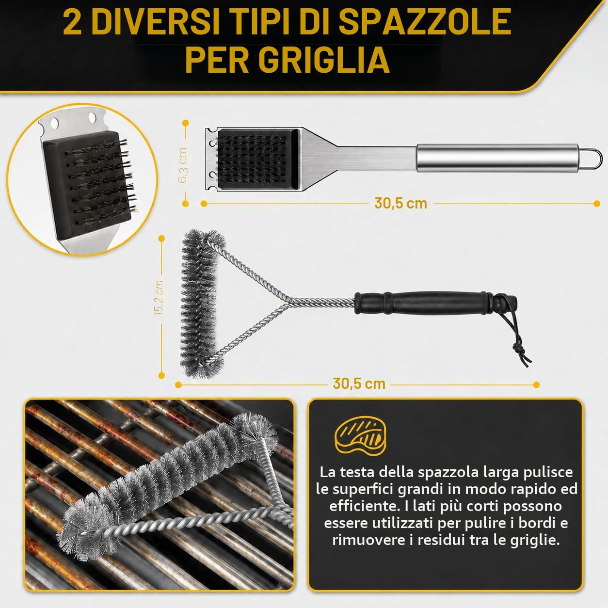 Taimasi, Set di 34 accessori per barbecue in acciaio inossidabile, con borsa per il trasporto, termometro, tappetini per barbecue da campeggio o cortile, set di strumenti per uomini e donne