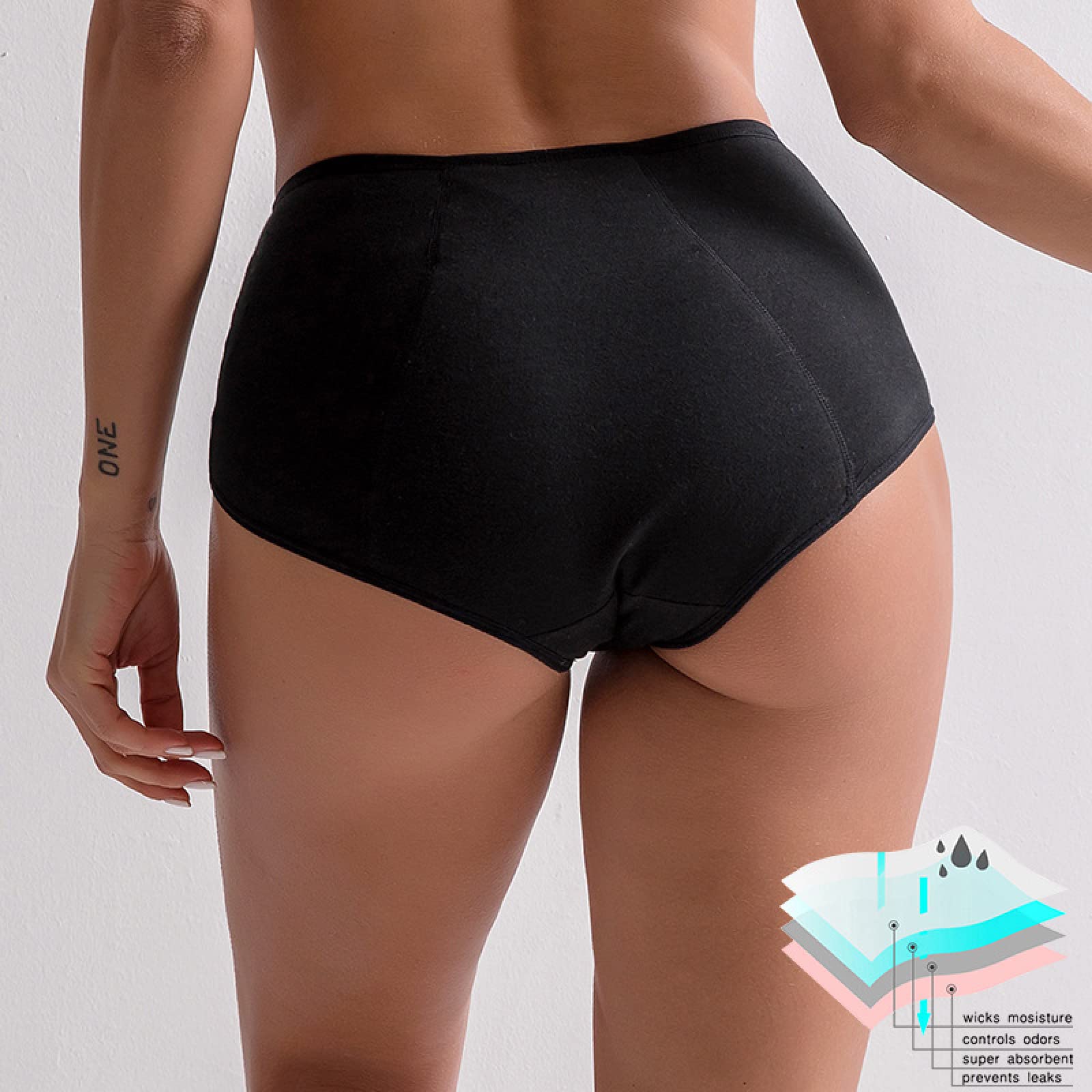 culotte femme 3/5 pièces grande taille dames pur coton culotte physiologique avant et arrière anti-fuite