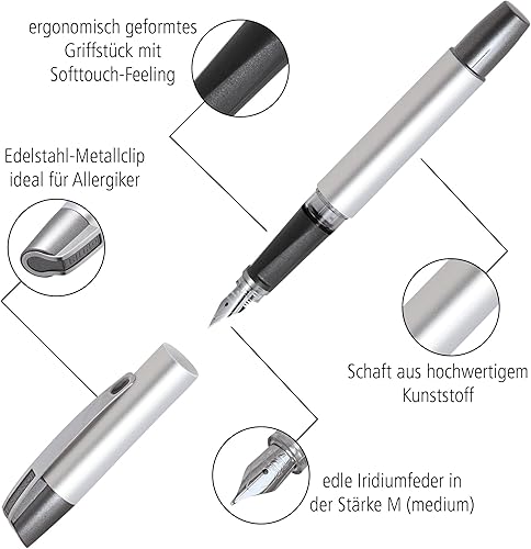 Miniatura 3 de Online Pluma estilográfica ergonómica para la escuelauniversidad Campus Fluffy Cats  Punta media sólida, parte de agarre suave, para cartuchos de
