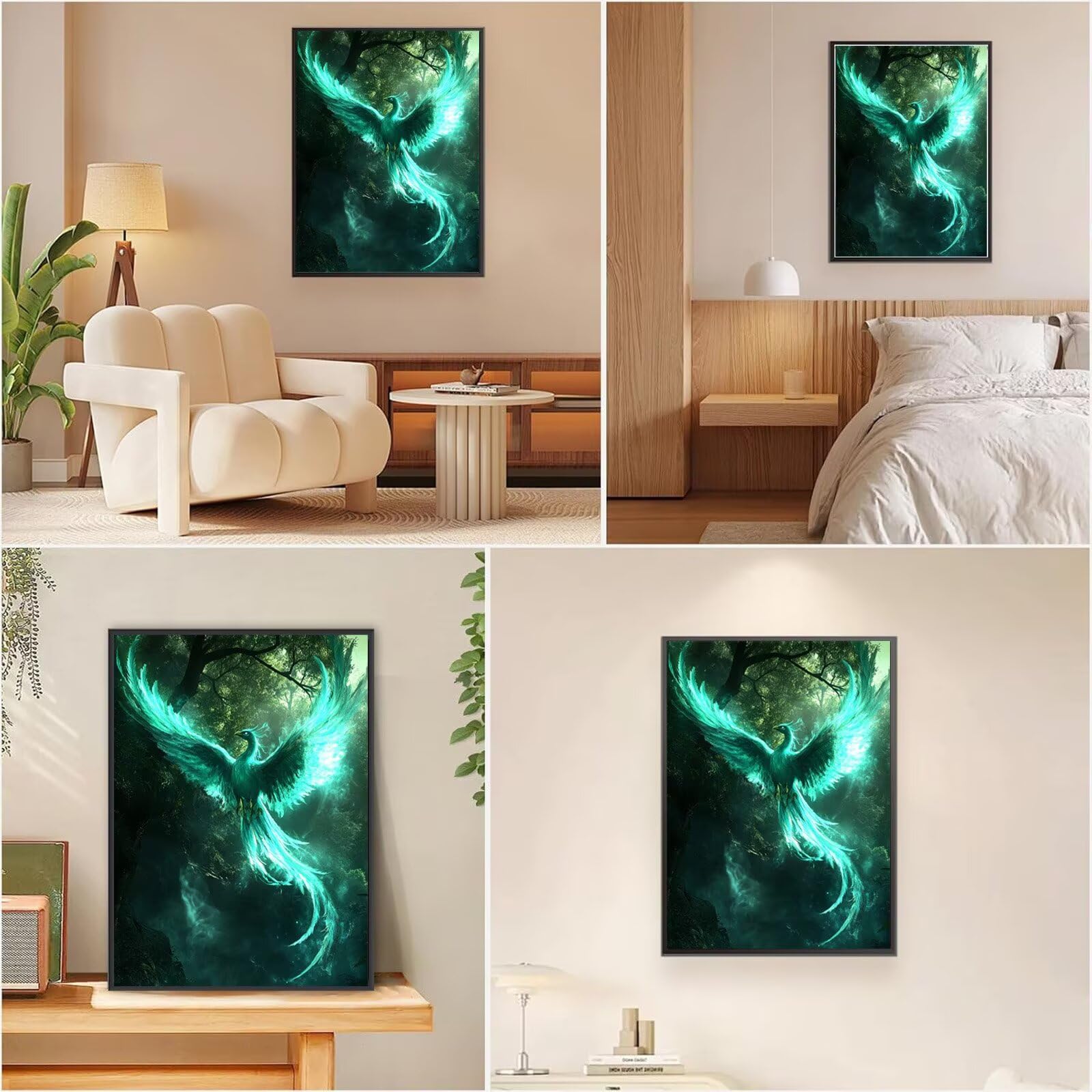 Phönix Diamond Painting Traum Diamond Painting Eckige Steine 60x90cm, 5D Vollbohrer Diamanten Kinder Anfänger Bastelset, DIY Set Erwachsene Kreativ Set für Erwachsene für Zimmer Wand Deko, Model834
