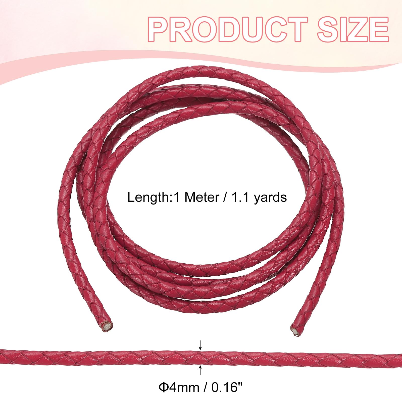 PATIKIL Round Braided Leather Cord - Image 2