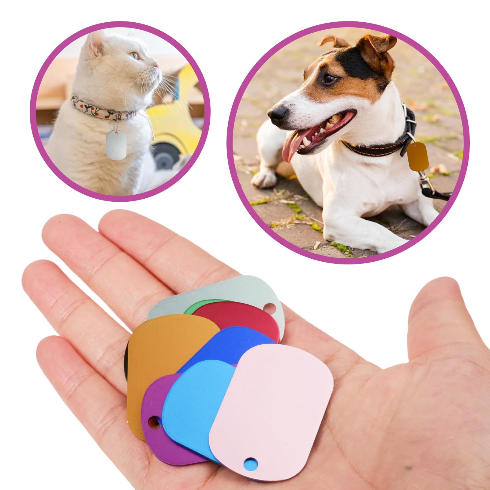10 Médaillons en Métal pour Animaux,Medaille Chien Avec Gravure, Charmes Chien, Plaque Metal, Accessoires Antiperte pour Colliers et Porte-clés