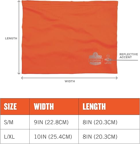 Miniatura 6 de Ergodyne Chill Its 6489 - Polaina refrescante para el cuello o cubierta facial, dos capas, clip de nariz ajustable para un ajuste seguro