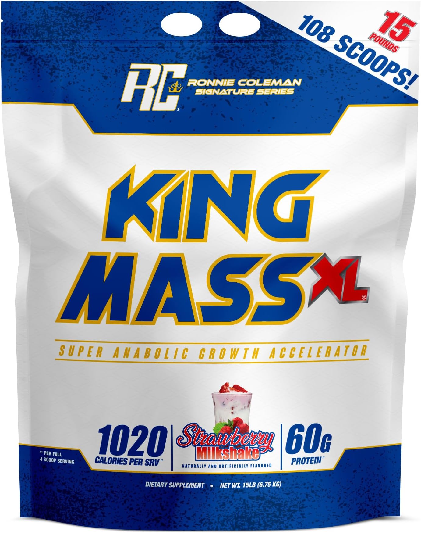 Ronnie Coleman Signature Series King Mass Premium Weight Gainer - 6.7 kg (Strawberry Milkshake)