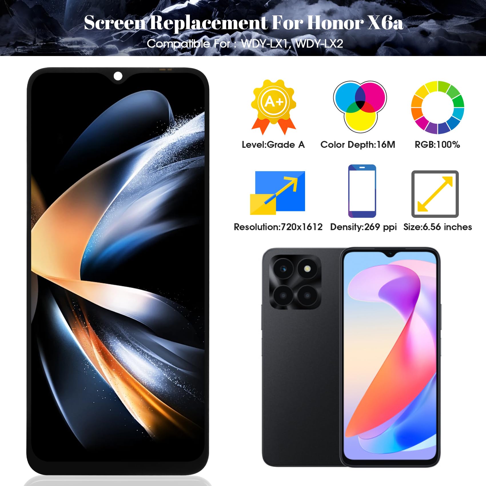Per Honor X6a Display LCD originale con parti di ricambio del