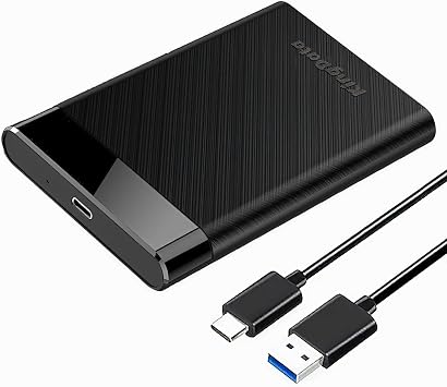 SSD HDD Hard Drive Enclosure 2.5 inch SATA III USB 3.1 6Gbps Caddy Case External Reader Laptop Fast Data Trasfer UASP Cable Included Tool-Free LED Indicator Black