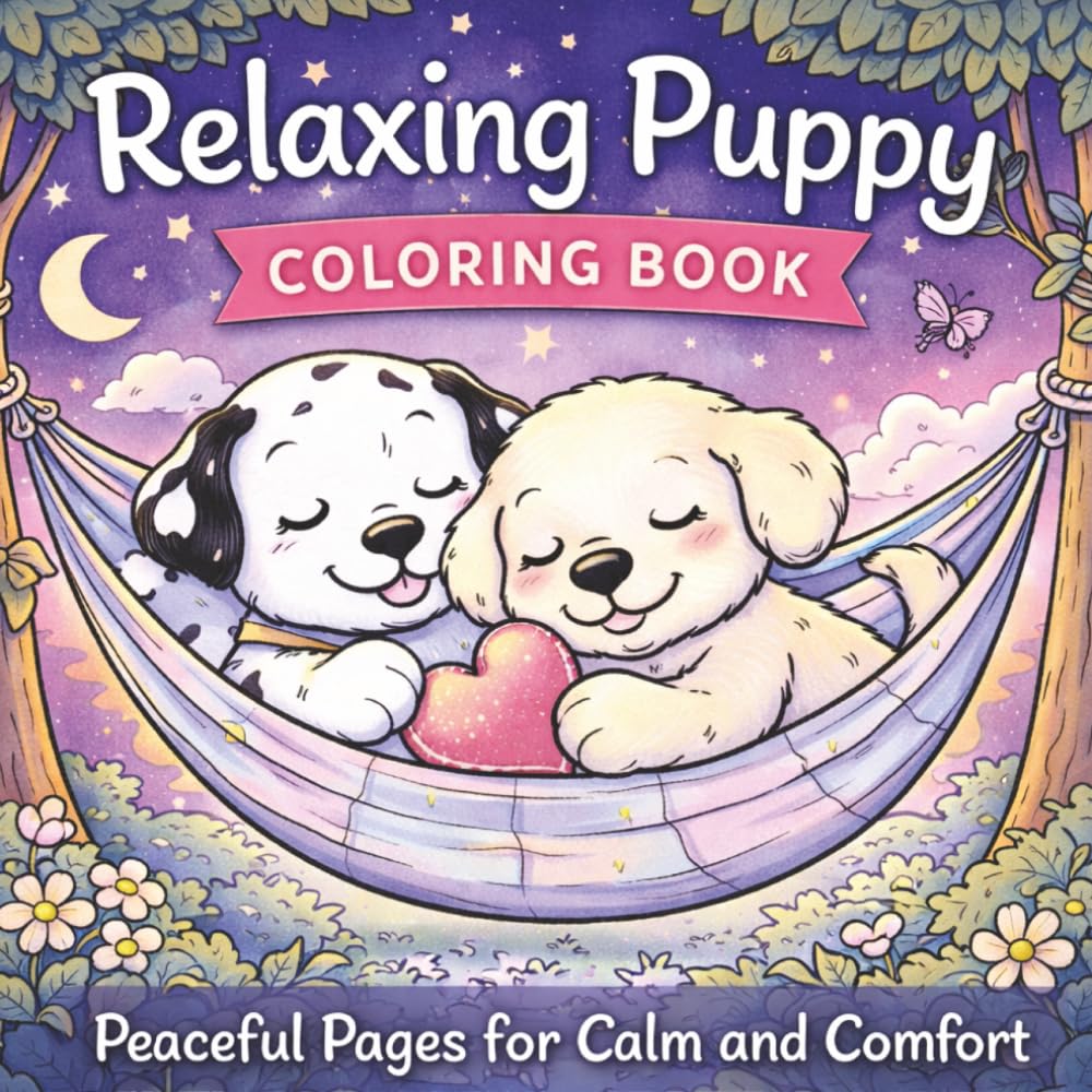 Relaxing Puppy Coloring Book: Peaceful Pages for Calm and Comfort