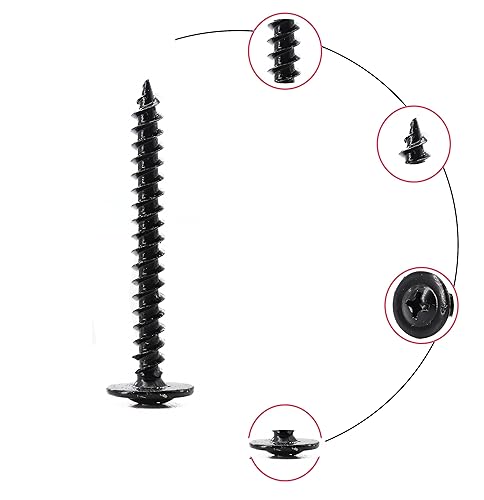 Miniatura 3 de cSeao 120 tornillos de madera negros #8x1-12", cabeza de braguero Phillips Drive Tornillos autorroscantes