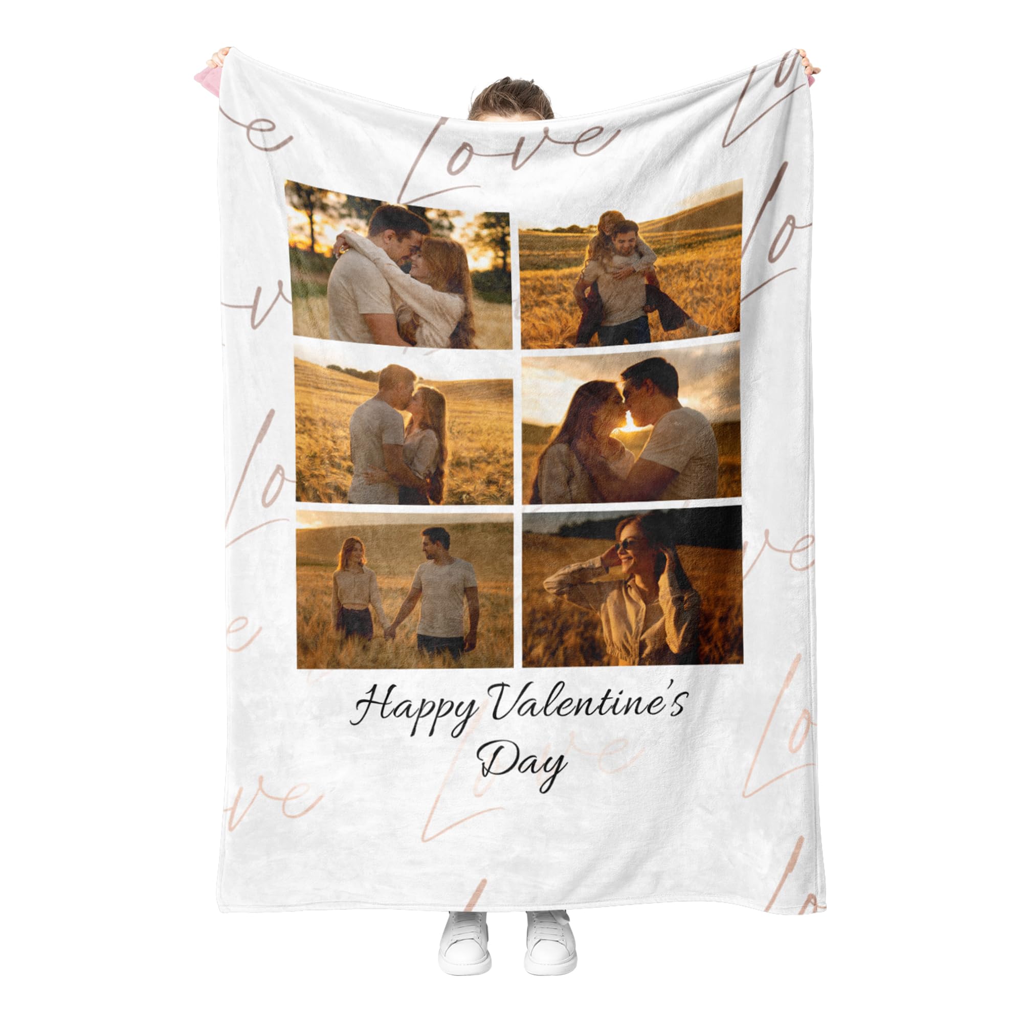 Personalised Gifts for Women, Personalized Flannel Blanket with Photo Text, Personalised Blankets for Adults, Custom Valentine's Day Valentines Birthday Gifts for Mum Grandma, Great Gifts Idea