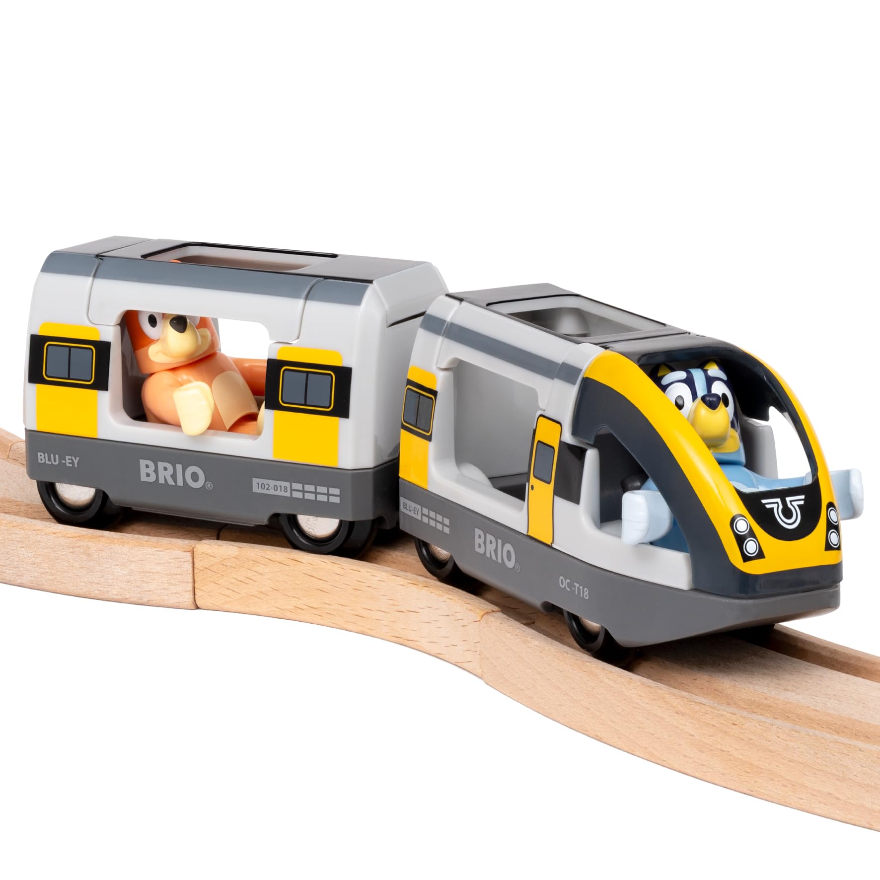 BRIO World - 36147 Bluey - Train de Voyage - Jouet ferroviaire pour Filles et garçons à partir de 3 Ans - Cadeau Magique pour Les Amis de Bluey et Bingo