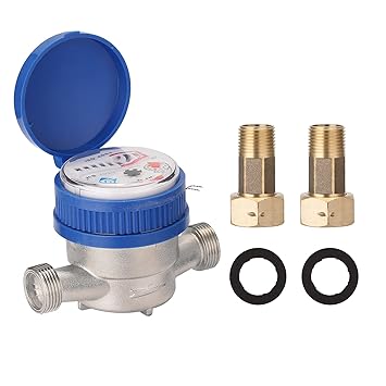 Ankeer 15mm 1/2 Inch Intelligent Water Meter Household Mechanical Rotor Type Cold Water Meter Pointer Digital Display Combination Water Meters