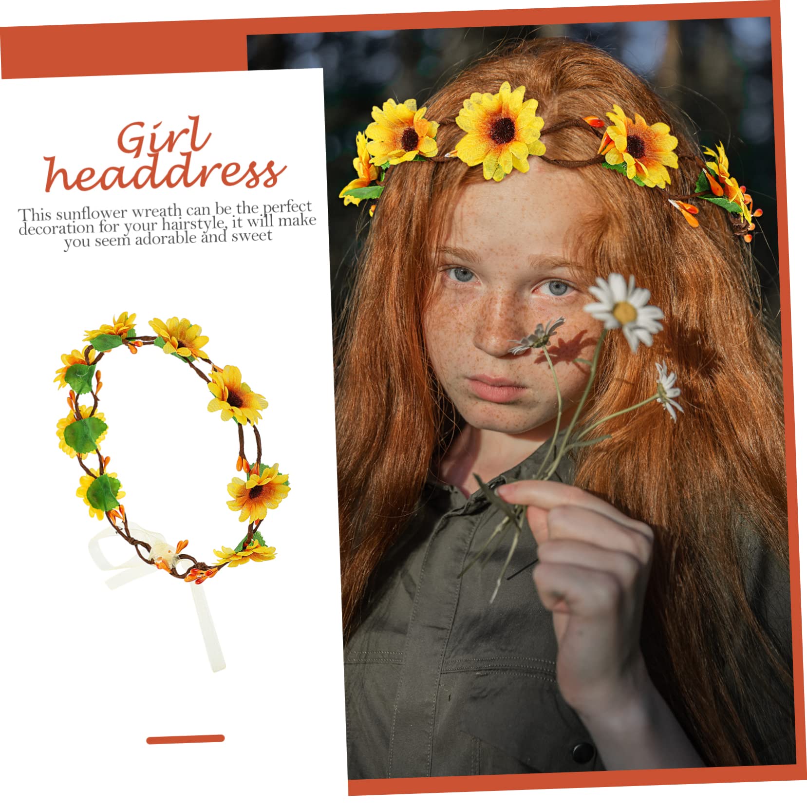Healeved 2 Pièces Fleurs Bandeau Élégant pour Fête Plage et Photographie