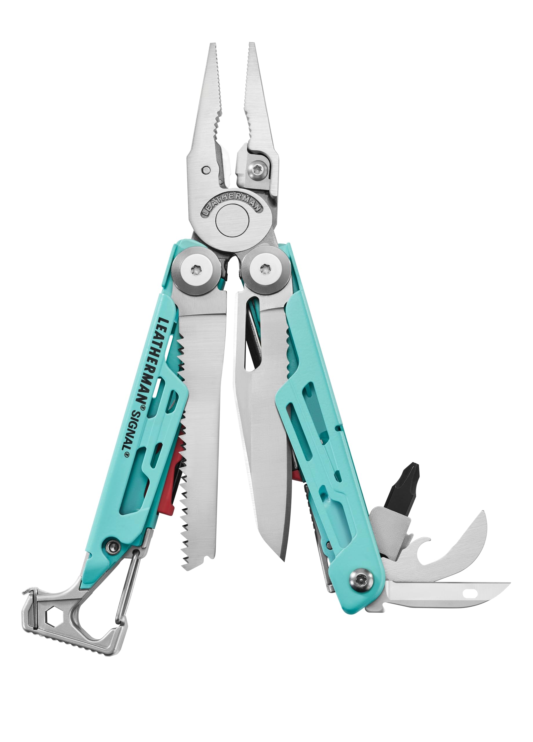 Leatherman Signal Multiherramienta - 19 Herramientas Para Camping y Supervivencia, Azul Claro