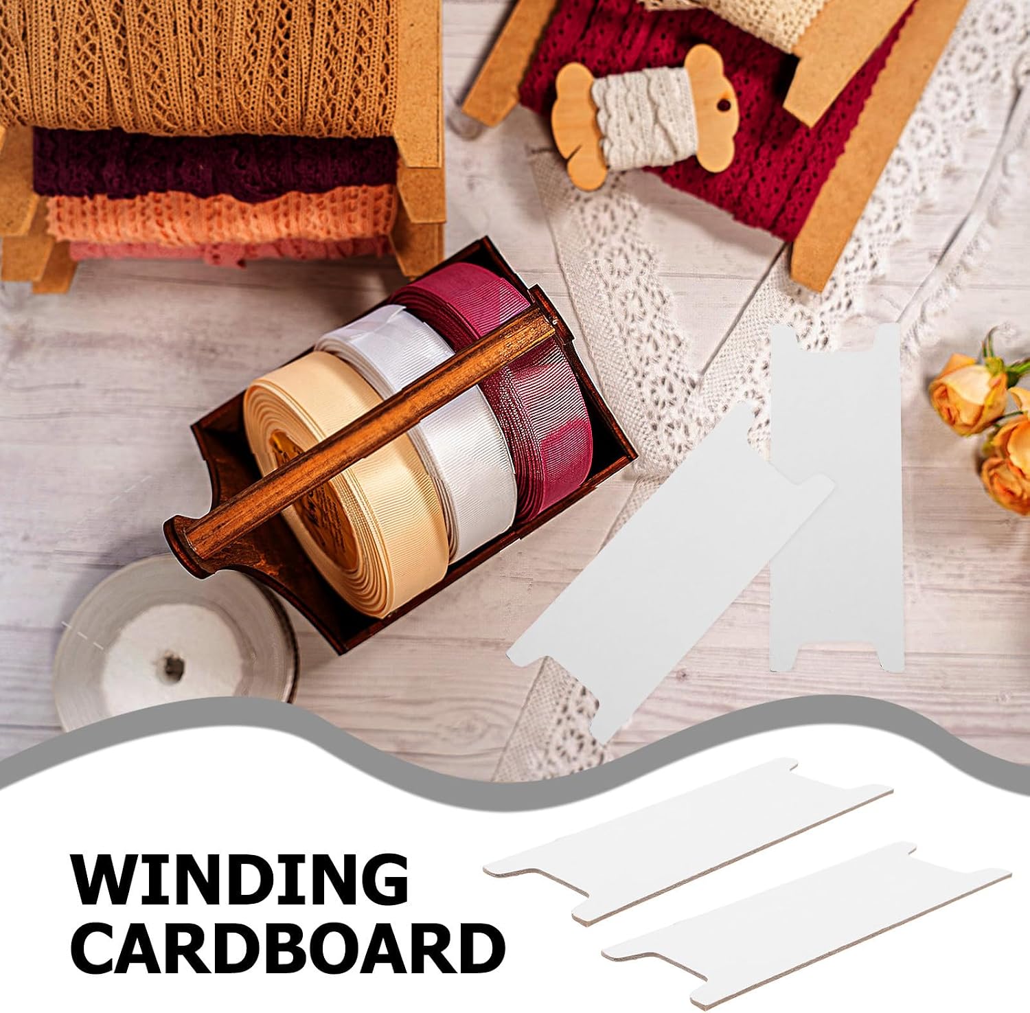 Paper Thread Spool Organizer Cards for Crocheters 100pcs Mini