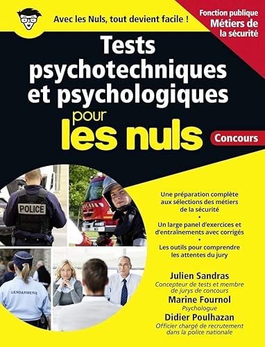 Tests psychotechniques et psychologiques pour les Nuls Concours Métiers de la sécurité grand format