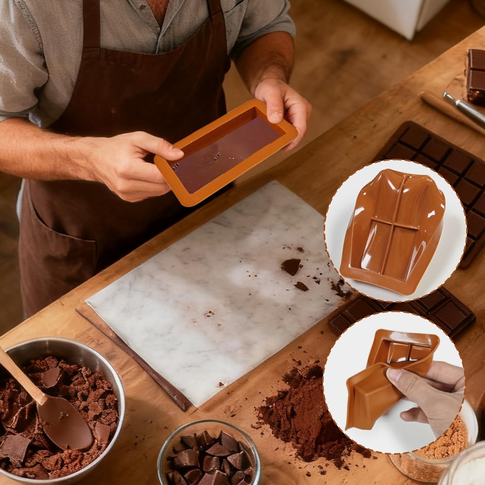 Cioccolato In Silicone 2 Pezzi Riutilizzabili Termoresistenti Antiaderenti | Forma Per Barrette Di Caramelle Per Preparare Dolci Festivi Dessert Pasticceria Cucina Domestica Fatti In Casa