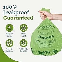 Vista 2 de Global Certified Compostable Biodegradable Tall Trash Bags, 3 Gallon x 100 Bags, Heavy Duty, Plant-Based Unscented, Thick and Strong, Kitchen Bin