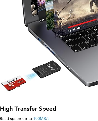 Miniatura 2 de Lexar E-Series 32GB Micro SD Card, tarjeta de memoria flash microSDHC UHS-I con adaptador, 100MBs, C10, U1, A1, V10, Full HD, tarjeta TF de alta