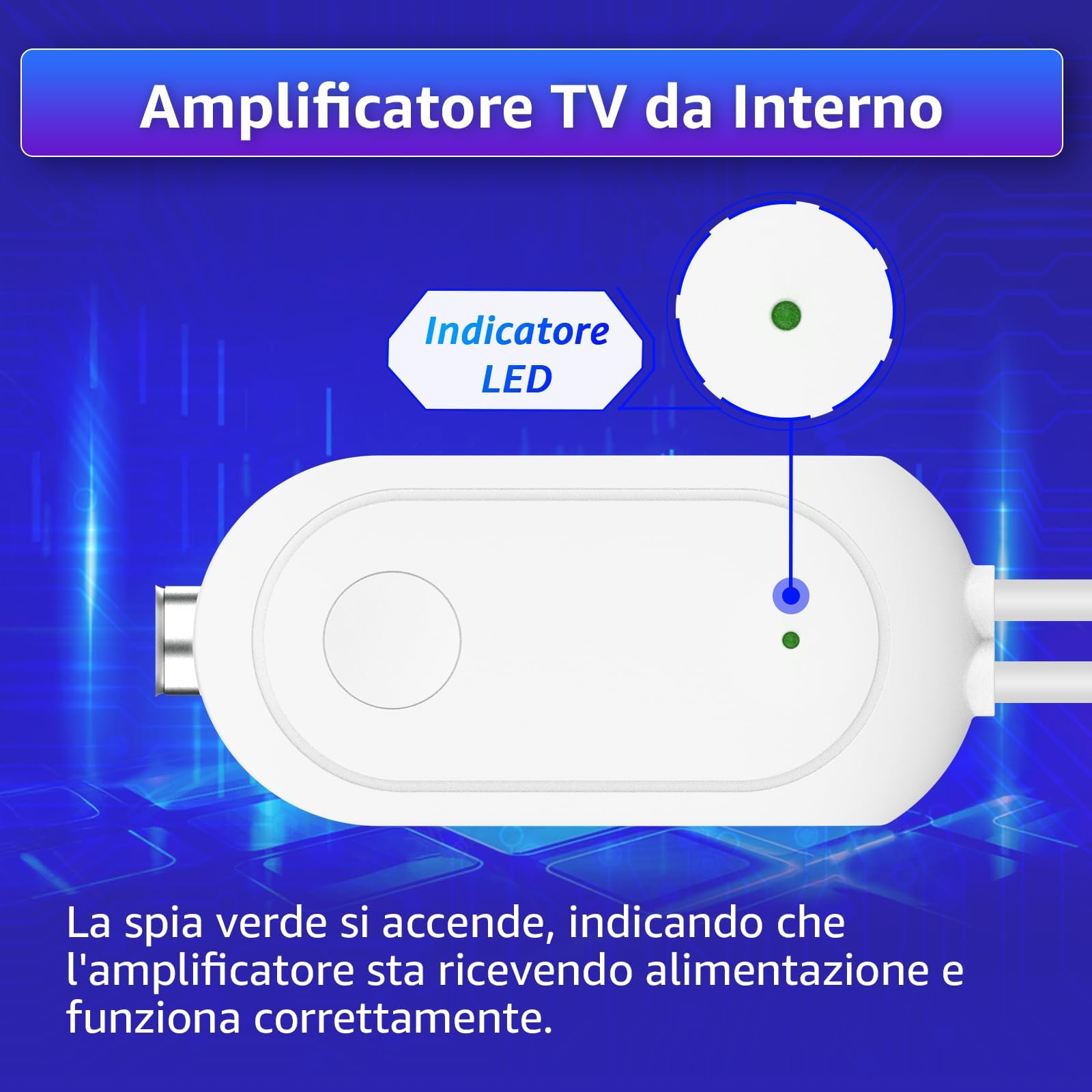 Amplificatore Antenna TV 2025 – Signal Booster Digitale HD da 24dB per Antenna Interna, Risolve Canali Pixelati, Supporta Smart TV HD VHF/UHF (Bianca) Signal Booster