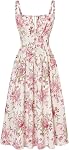 SCARLET DARKNESS Floral Corset Dress for Women 2026 Summer Spring Sundresses Wedding Guest Dresses