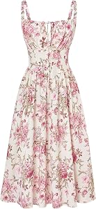 SCARLET DARKNESS Robe de Corset floral pour femmes 2026 Printemps d'été Sundresss Robes d'invité de mariage