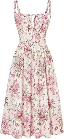 SCARLET DARKNESS Floral Corset Dress for Women 2026 Summer Spring Sundresses Wedding Guest Dresses