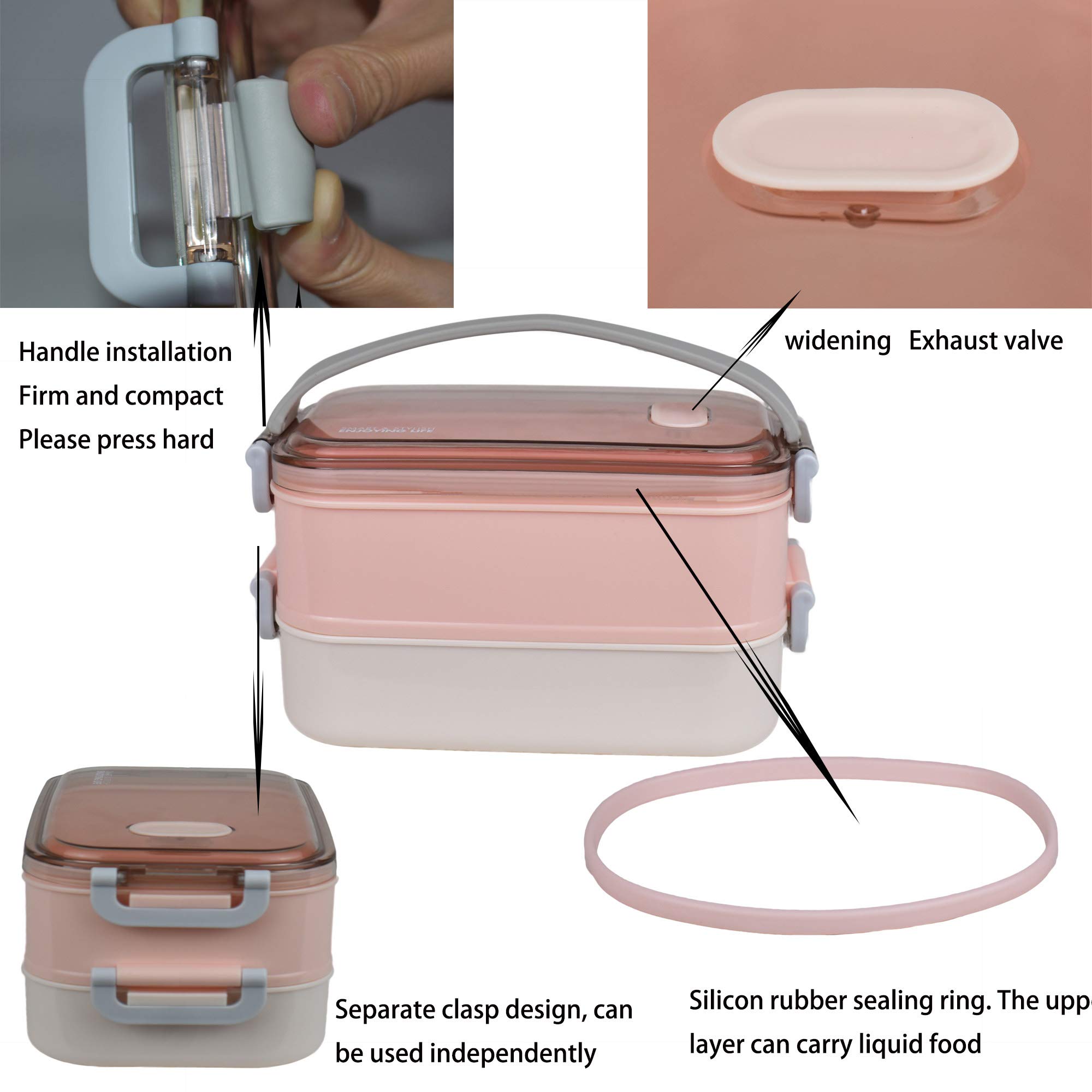 LUNALING Boîte à Bento Sans Fuite. Boîte à Déjeuner De Travail Portable