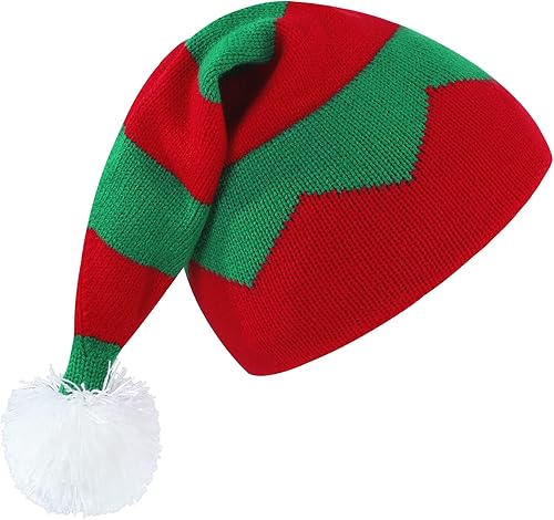 Miniatura 8 de American Trends Gorro de Papá Noel, gorro de Navidad cálido para invierno, gorro holgado de punto trenzado para adultos, mujeres y hombres, fiesta