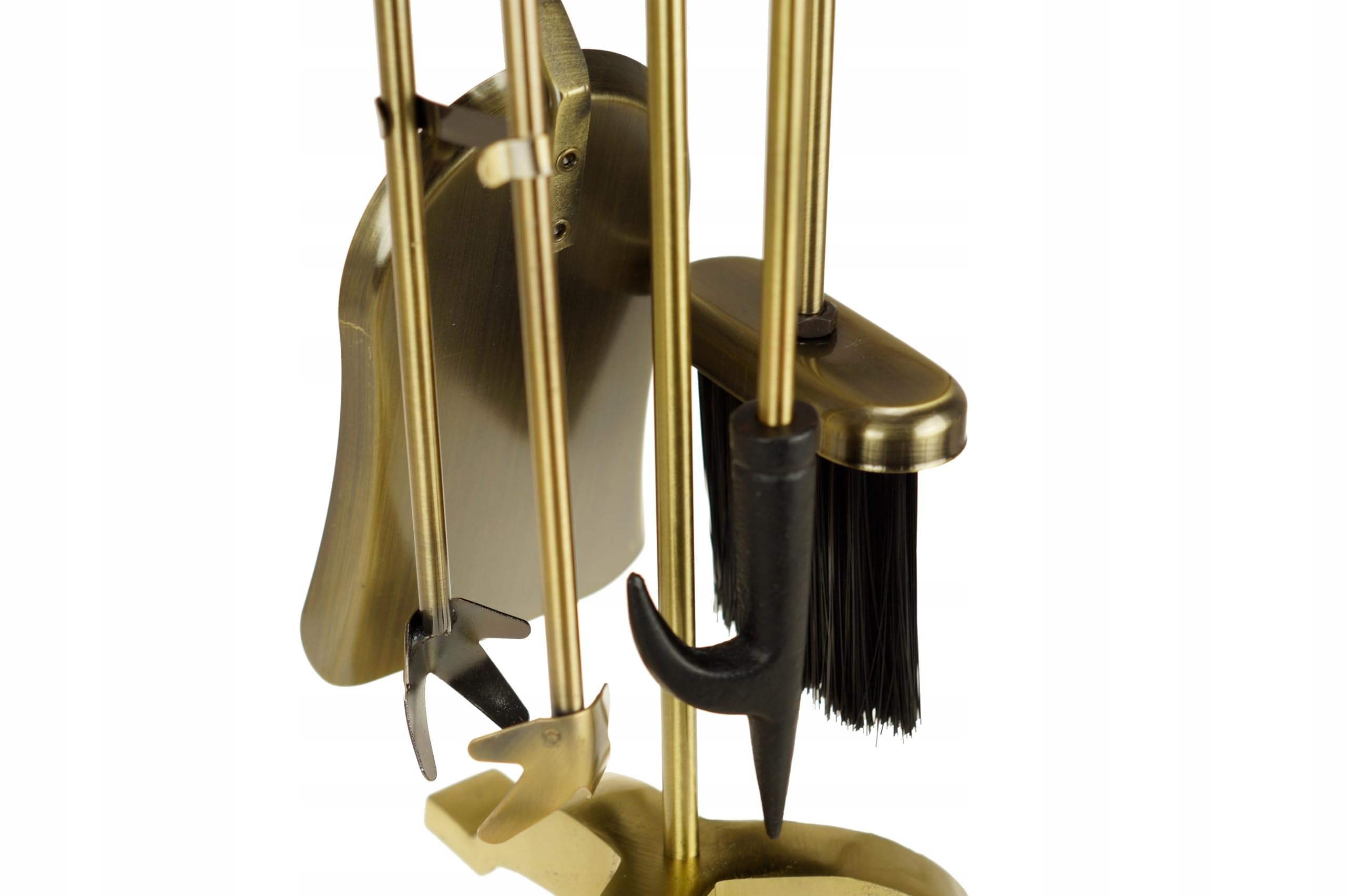 Kaminbesteck 5-teilig Gold-Schwarz | antiker Stil, Ständer, Ofenbesteck, Metall, Kaminzubehör, Kaminset, dekorativ