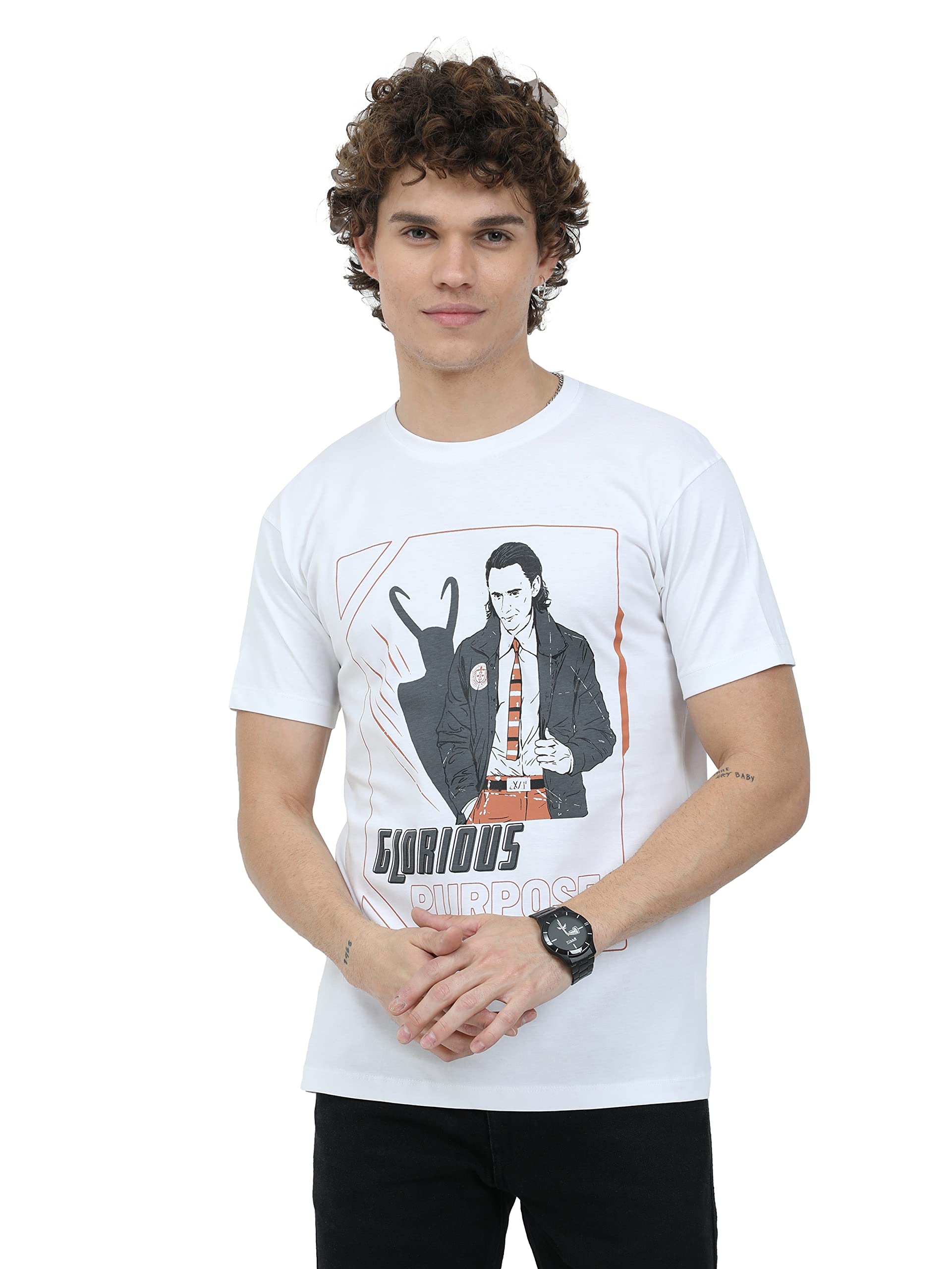 COOFTLoki God of Mischief, TVA, Time Variance Authority Printed White T-Shirt Marvel_035