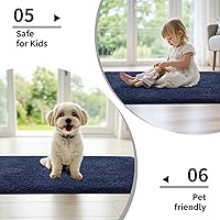 Vista 30 de Alfombra de inodoro blanca 22x24, antideslizante, esponjosa, alfombra de piso para baño en forma de U, lavable, alfombra de contorno para inodoro