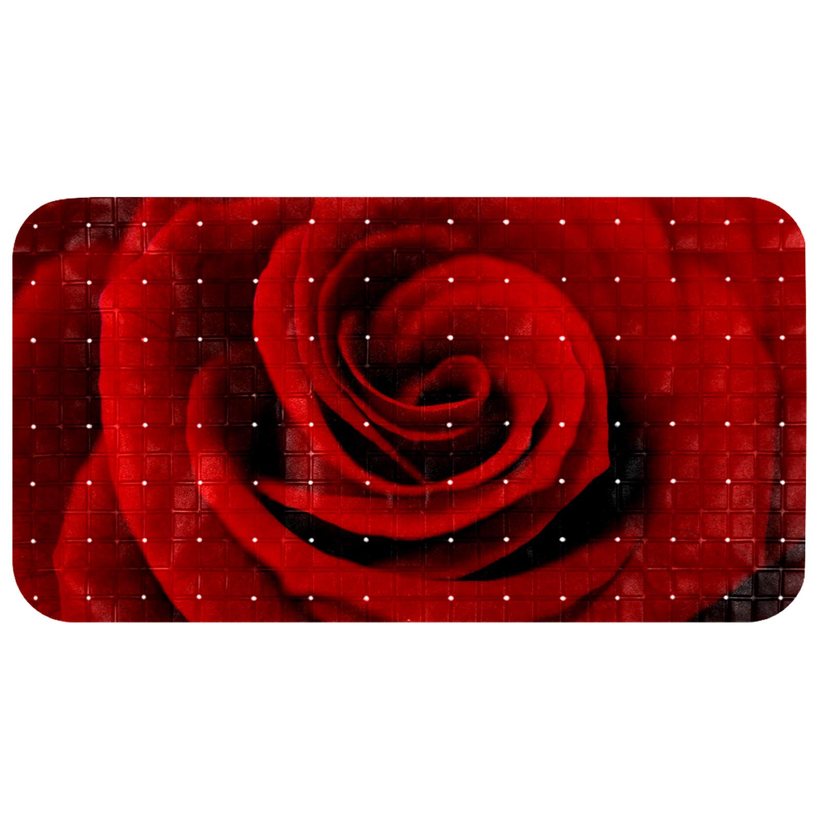 Tapis de bain 67 x 37 cm antidérapant Bennigiry rose pour éviter les chutes