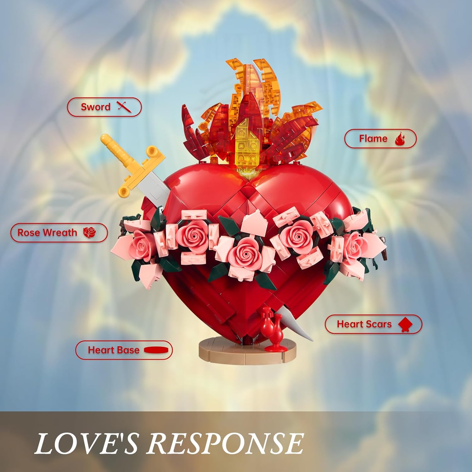 Sacred Heart of Mary Building Block Set, Immaculate Sacred Heart Building Model, Compatible with Lego Jesus Toy Decoration for Prayer Room, Christian, Easter, Religious, for Adults (771 PCS) - Image 5