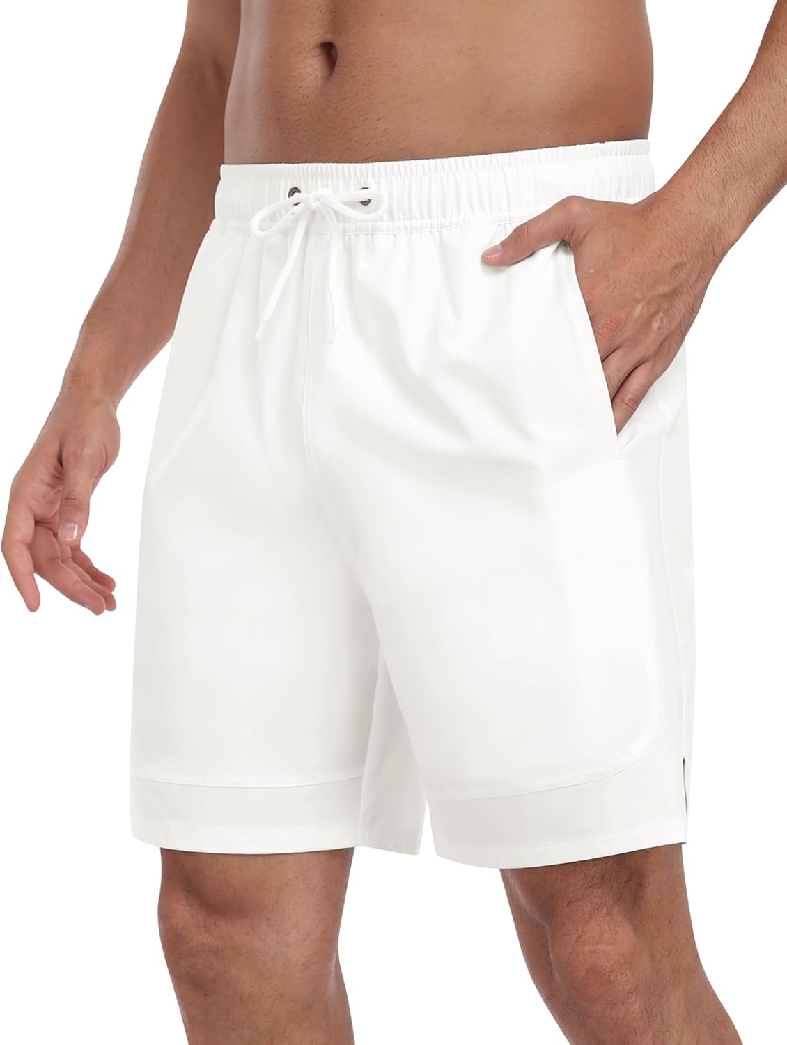 MoFiz Mens Swim Trunks 7 Inch Swim Shorts with Compression Liner Swimming Suits Board Shorts Surf Short Bathing Suit