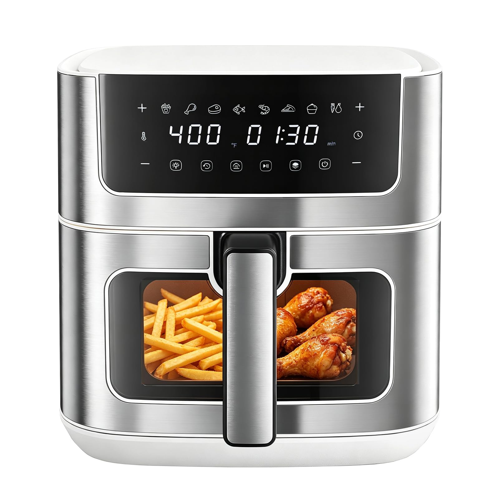 DUMOS Air Fryer 6.34 Quarts, 8-in-1 Airfryer with Presets &amp; Viewing Window