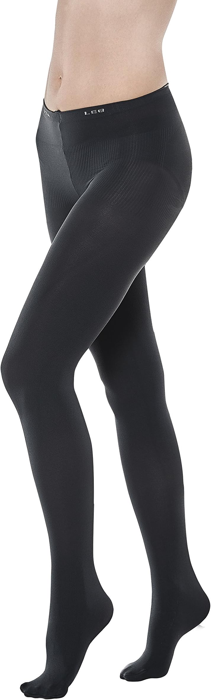 VivaLeg Leg Slimmer Tights Stockings (Charcoal, M) - Leggings Women Girls - High-Waisted Flawless Body Slim Leg Workout Leggings Spanx Warmers Black Tone Color